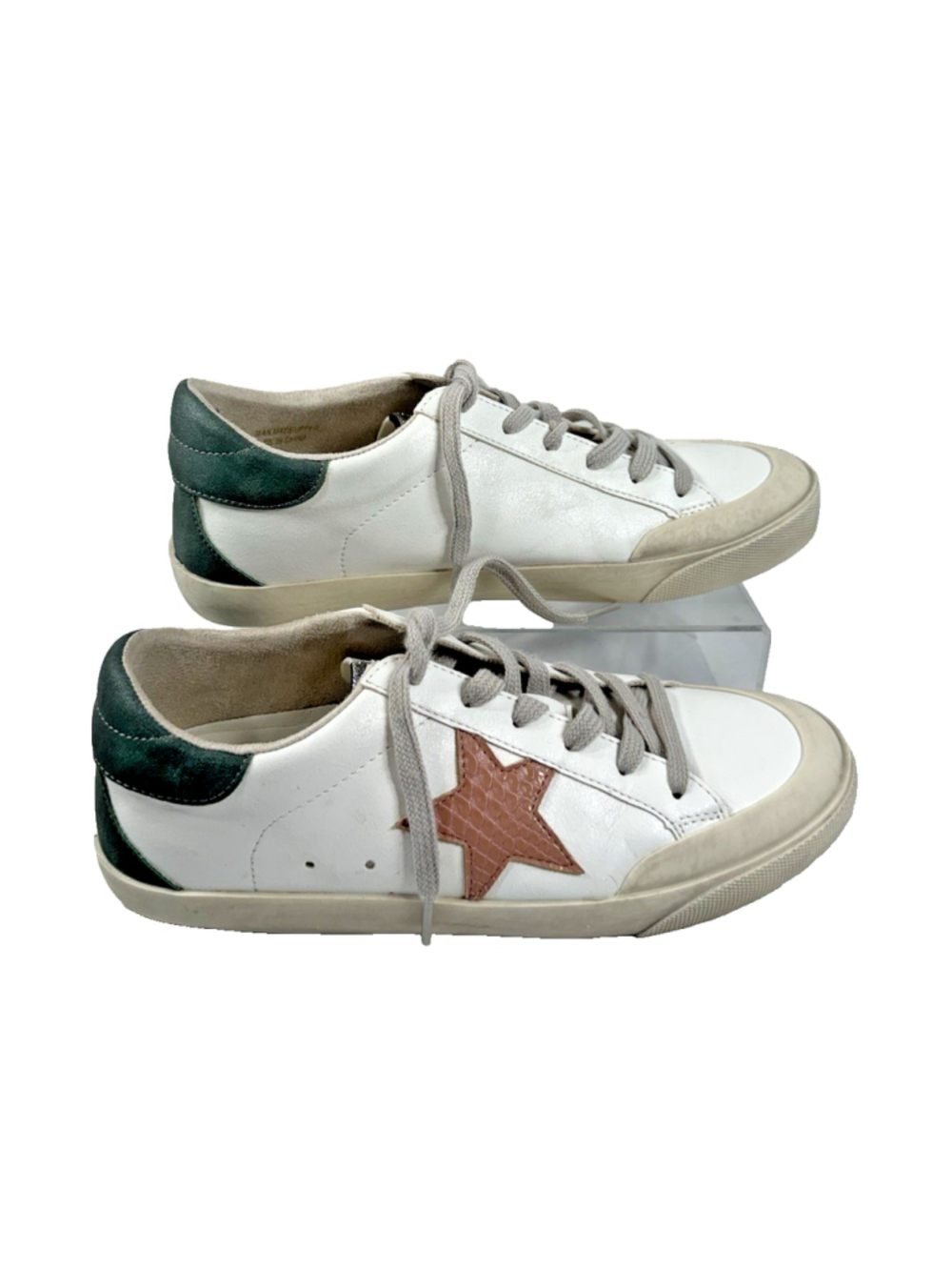 Mi.iM Sadie Rubber Sole Lace-up Leather Star Sneakers Size 8.5